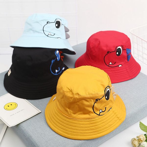 

boy bucket hat small dinosaur fisherman hat k panama for girls double side casual animal flat 2019 panama children beach