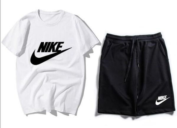 

new arrivals summer mens tracksuit short sleeve t-shirt and shorts casual hoodies sports suit sports set men's round neck sport odrfesw, Gray