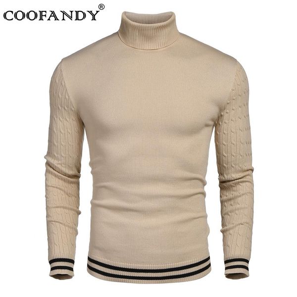 

sleeve knit men long sweater turtleneck casual winter, White;black