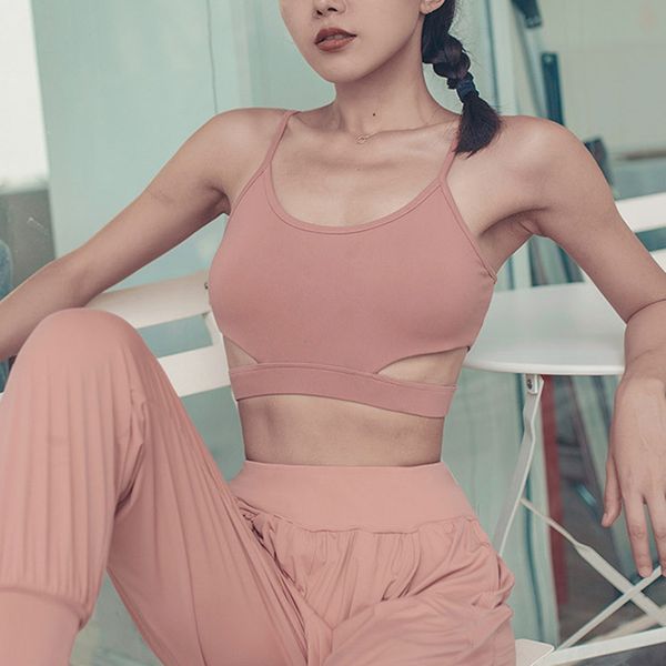 

padded strappy sports bra yoga activewear workout clothes for women sec88, White;black