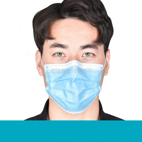 

одноразовая на складе маска с эластичным ear loop одноразовые маски для лица толстые 50pcs 3 слоя маски пыли загрязнение воздуха non woven м