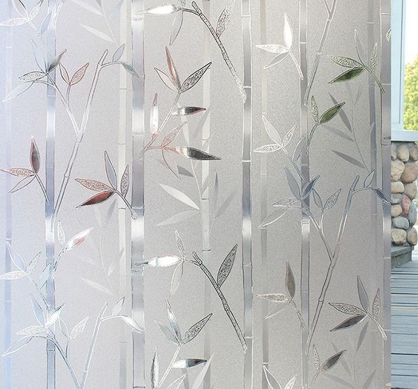 

3d bamboo static glass window film self-adhesive office window privacy sticker width 30cm60cm70cm other home decor