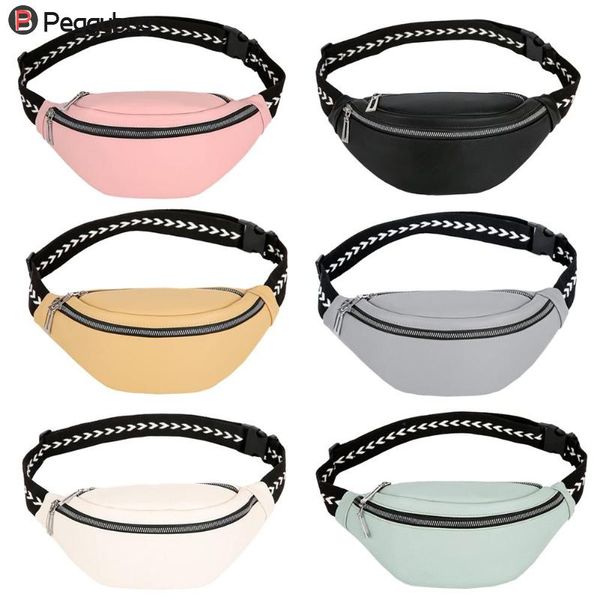

fashion waist bag women pu leather fanny pack shoulder crossbody chest bags zipper phone belt pouch