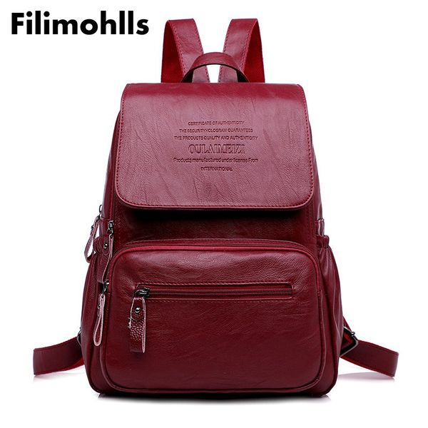 

2018 women backpack leather women bag fashion school bags large capacity backpacks travel bags f-374