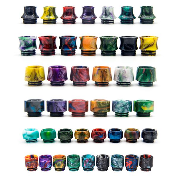 

6 Types 810 Drip Tip Epoxy Resin Drip Tips Vaporizer Mouthpiece for 810 Vape Atomizers Tank with Acrylic packaging DHL Free