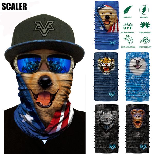 

3d seamless bandana magic cute animal flag scarf neck warmer face mask cycling bandana headband headwear bicycle hiking bandanas, Black