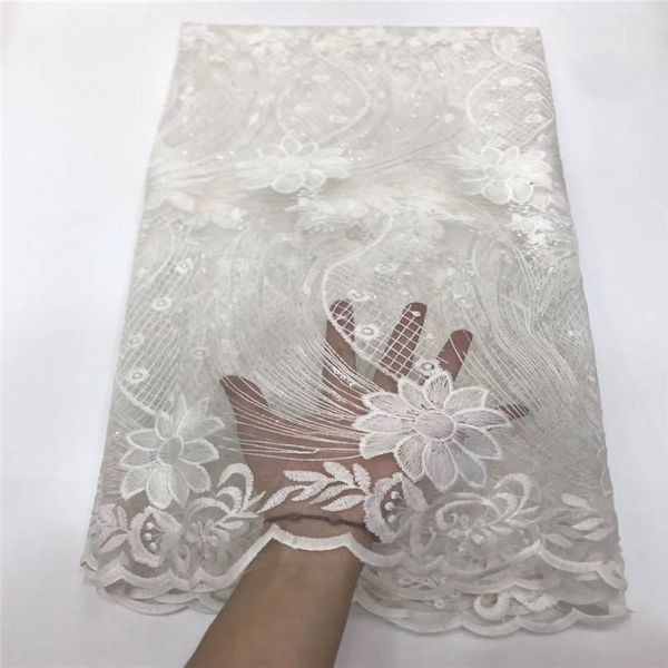

fabric embroidery nigerian bride lace fabrics 5yards african lace fabric 2019 fashion lace for dress l2514b-2, Black;white