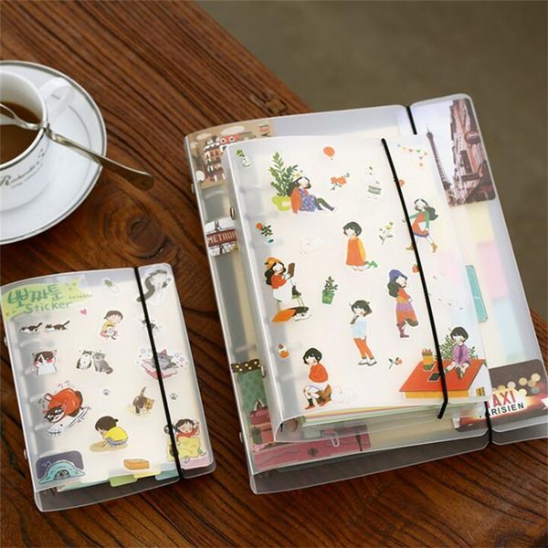 

6 Holes Translucent PP Loose Leaf Spiral Binder Matte Notepad Camp for Notebook A5 A6 A7 Accessories Stationery Supplies