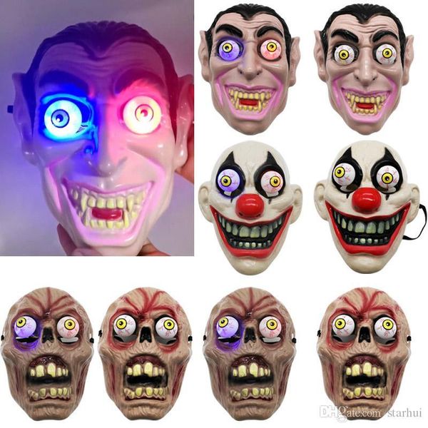 

свет водить halloween theme party mask horror косплей маскарад полная маска для клоуна vampire wx9-1574