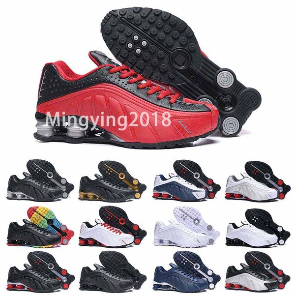 

Shox R4 Mens Designer Running Shoes 2019 Men Casual Leather Air Cushion High Quality Trainers Outdoor Best Hiking Sports Sneakers 40-46