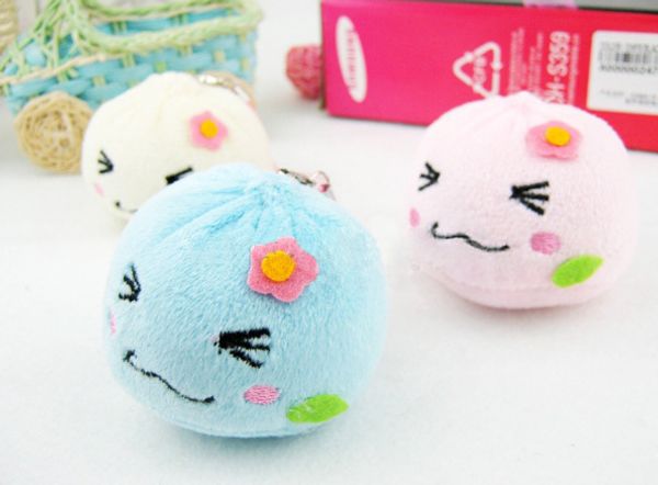 

10pcs/lot 3-4cm dumplings , mix colors mini plush doll toy ; string pendant toy gift doll ; kid's little gift plush toys