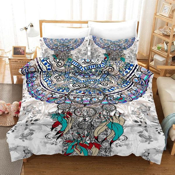 

3d dreamcatcher print bedding set duvet covers pillowcases one piece comforter bedding sets bedclothes bed linen 04