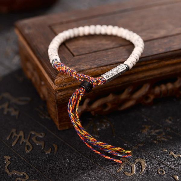 

tibetan xingyue bodhi six true words mantra beads bracelets coconut mala meditation handmade jewelry, Black