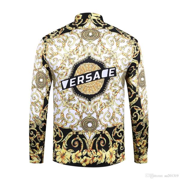 

mens versace модный дизайнер совершенно новые мужские рубашки мода harajuku повседневная рубашка мужчины медуза черное золото необычные 3d п, White;black