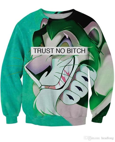 

trust no bitch scar sweatshirt king lion 3d print sweats women men fashion clothing outfits outerwear hooides jumper