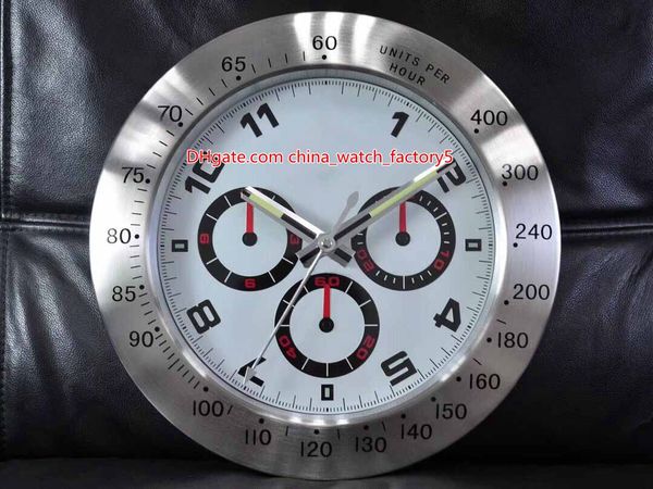 

10 style watch wall clock 34cm x 5cm 2kg stainless steel quartz electronic blue luminescent cosmograph 116509 watches clocks, Slivery;black