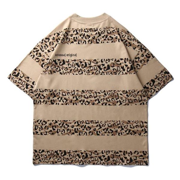 

retro vintage t shirt leopard print striped men hip hop oversize tshirt streetwear summer t-shirt short sleeve cotton gunn, White;black