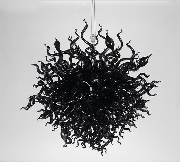 

new arrival modern christmas light modern murano glass led chandelier black colored pendant light