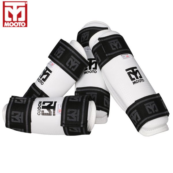 

mooto taekwondo karate muay thai forearm shank protector shin guard boxing/sanda legs support muay thai foot protector, Black;gray