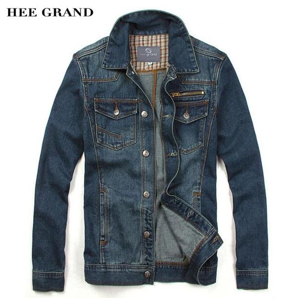 

hee grand men demin coat 2017 new arrival turn-down collar casual slim fitted male jeans outwear size m-xxl mwj2385, Black;brown