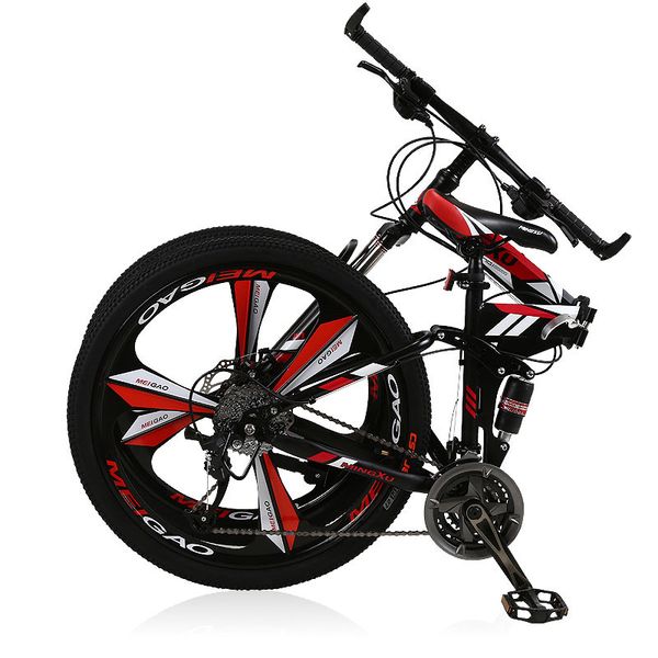 

new carbon steel frame mountain bike 27 speed 24/26 inch wheel folding bicycle soft tail outdoor sports downhill mtb bicicleta