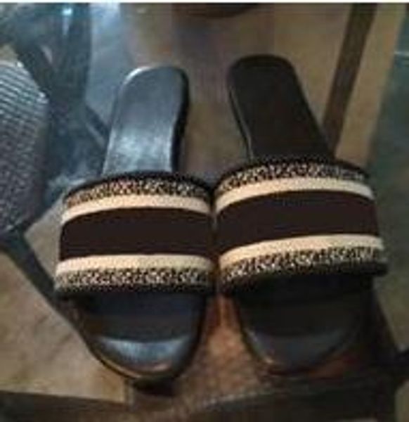 

2020 strawberry red black rubber slide slippers green red white stripe fashion design men women with box classicflat