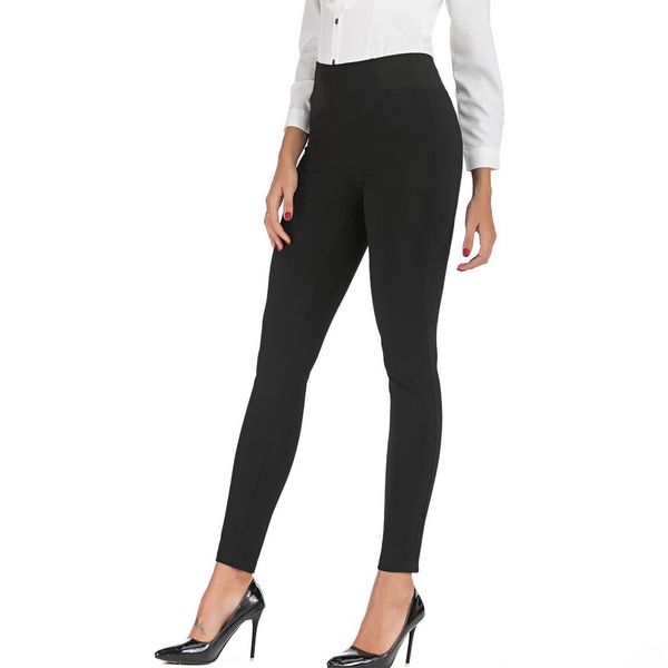 

chic женщины тощий pant осень 2019 новая мода черный plaid stretch legging bottom высокой талией карандаш pant современная леди длинные брюк, Black;white