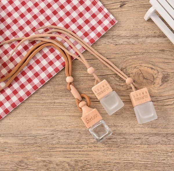 

6ml car hang decoration glass essence oil perfume bottle refillable empty hang rope empty bottle rra1992
