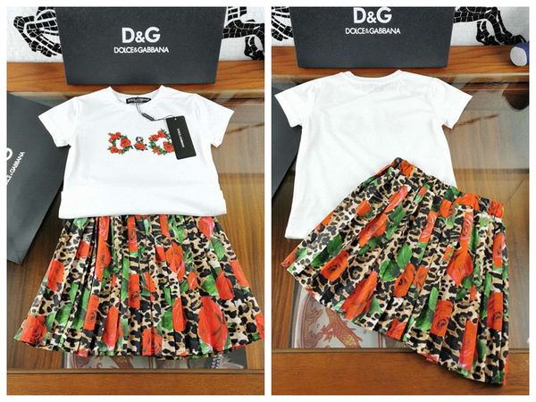 

baby clothe for girl flower designer summer set boutique clothes fashion set teenager girl clothe 110-160 cm school girl clothe, White