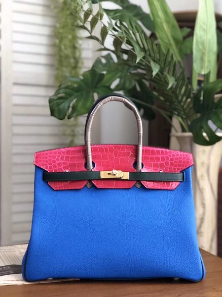 

wholesale original luxury purse,8colors,30cm, 35cm wax thread handmade with crocodile and togo skin,fast delivery by dhl or ems