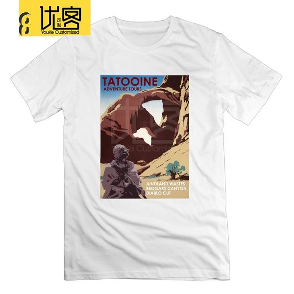

tatooine adventure tours t shirts vintage style 100% cotton o neck man's plus size short sleeve classic travel leisure, White;black