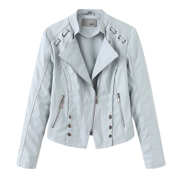 

flame horse 2019 spring autumn pu leather jacket women soft faux leather coat short slim black motorcycle jackets