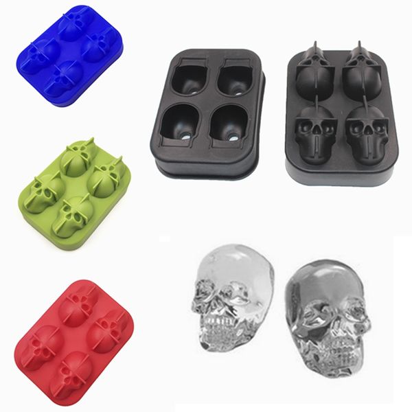 

creative skull head silicone ice mould drinking wine whisky beverage ice cube mold party bar home tools hha1330