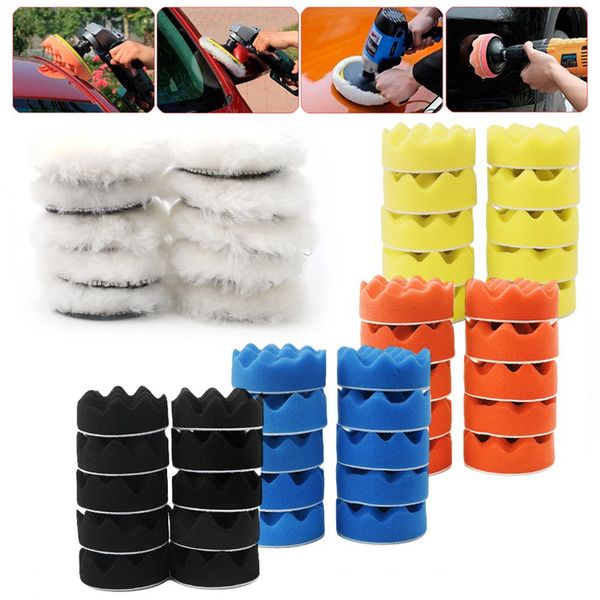 

50pcs 3" inch 80mm buffing polishing sponge pads kit for car polisher
