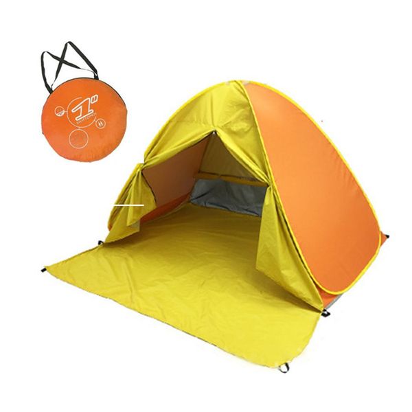 

outdoor camping tents 2 person beach tent fully automatic fast open windproof anti-uv canopy awning single-deck windbreak wigwam