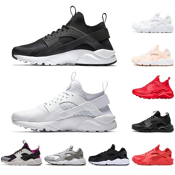 

с носками скидка дешевые huarache 4.0 1.0 классический тройной белый черный кроссовки для мужчин женщин huaraches мужские тренеры спортивные