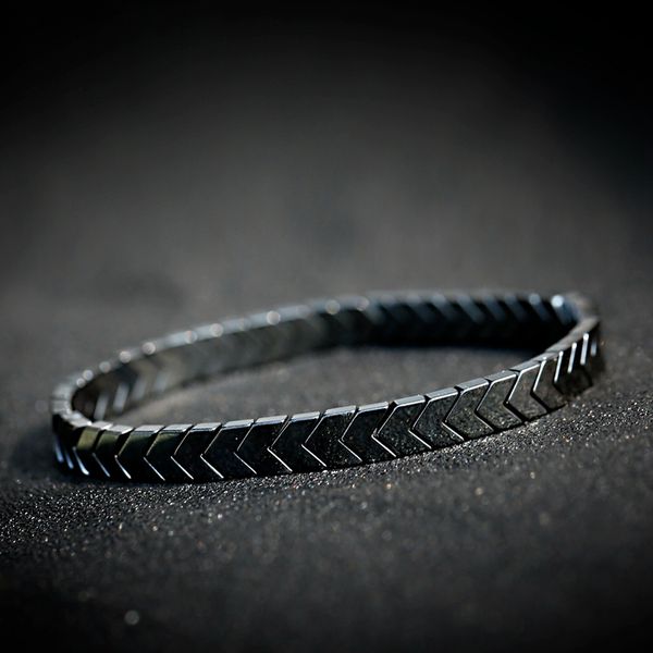 

2019 arrow hematite elastic bracelet men jewelry armband heren fashion beaded yoga bracelet women bileklik, Black