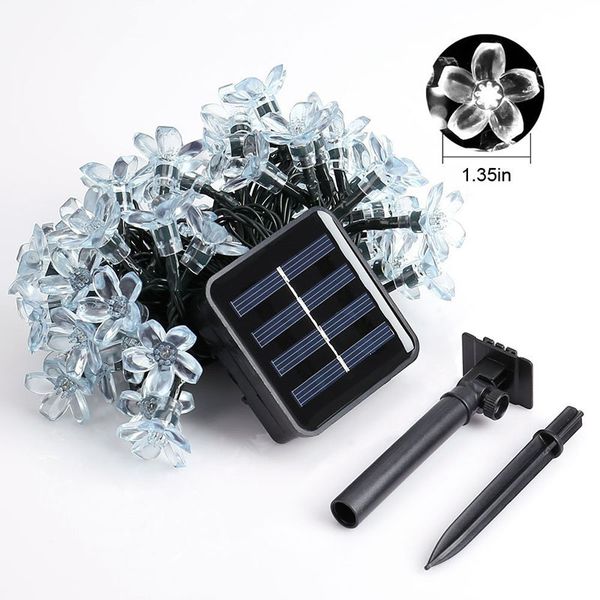 

7m 50led solar string lights fairy flower blossom outdoor christmas decorative light for indoor garden party xmas tree decor hot