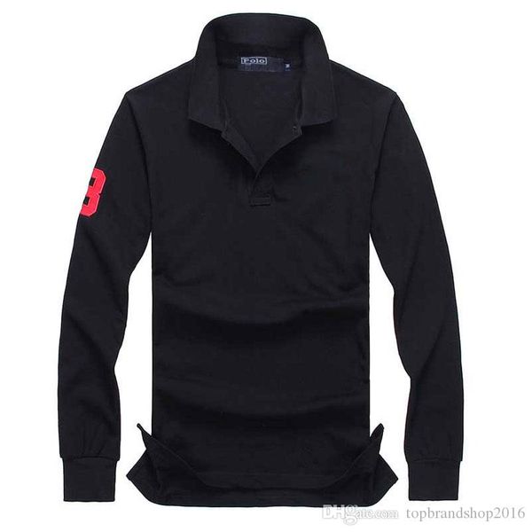 

Men t hirt polo long leeve crocodile embroidery clothing big mall hor e male lapel hirt ralph cotton print homme