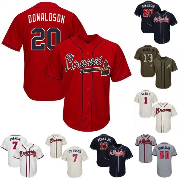 

Atlanta Jersey 20 Josh Donaldson 1 Ozzie Albies 5 Freddie Freeman 7 Dansby Swanson 13 Ronald Acuna Jr. 14 Matt Joyce Braves Baseball Jerseys