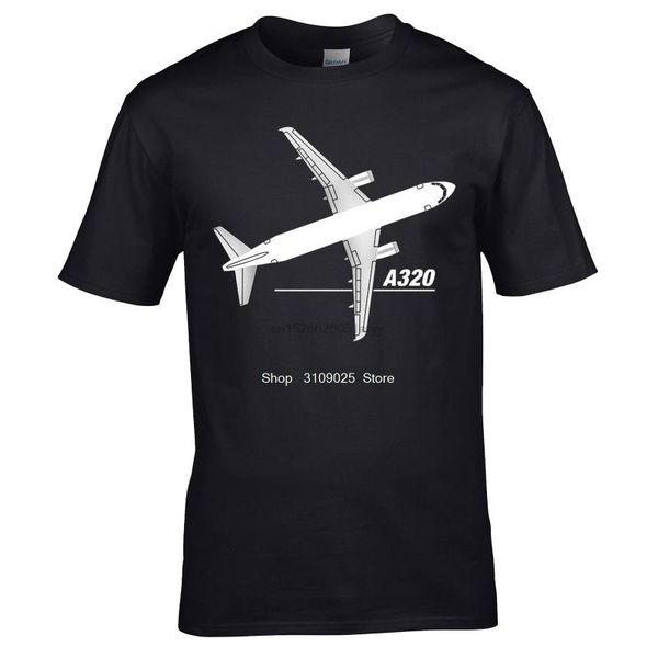 

смешные мужчины хлопок футболка 100% хлопок мультфильм классический airbus a320 самолетов plan view normal с коротким рукавом футболки, White;black