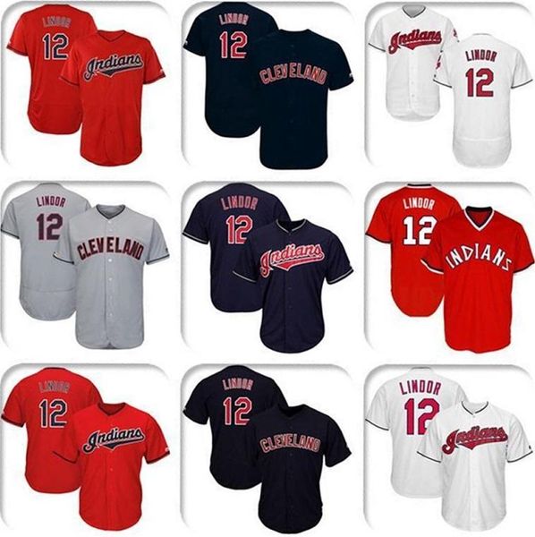 

custom cleveland mens jersey francisco lindor trevor bauer jason kipnis corey kluber jose ramirez knit jerseys, Black