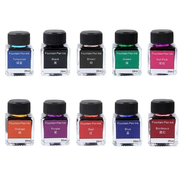 

smooth colorful liquid ink non-carbon ink for dip fountain pen calligraphy writing painting graffi school office stationary c26