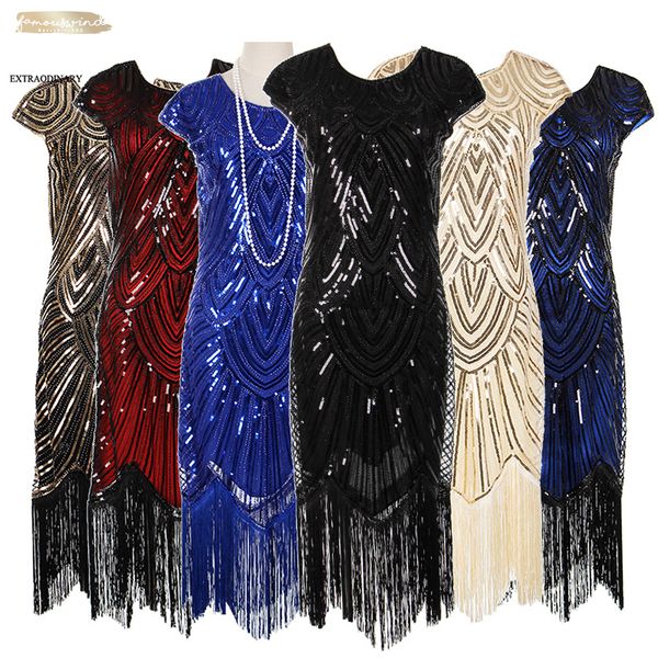 

для женщин 1920-х годов в стиле ретро хлопушки пришивания гэтсби платье партии лепесток рукавом v-образным вырезом рукав великий fringe midi, Black;gray