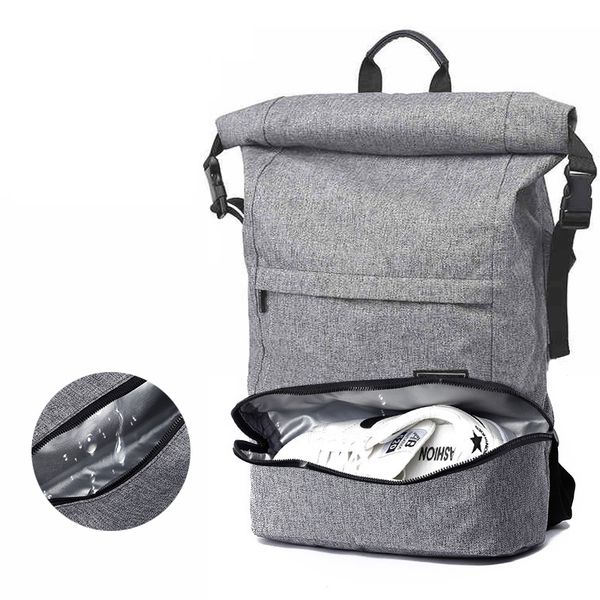 

wosawe waterproof tactical backpack men's women's sports bag anti-theft fitness travel gym with independent shoes pocket