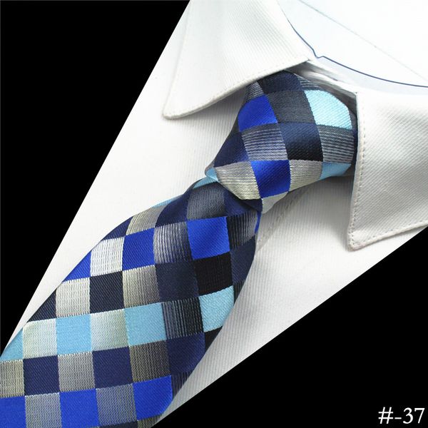 

gusleson silk men tie 8cm plaid paisley neck ties for men necktie classic wear business wedding tie party gravatas 1200 needles, Black;blue