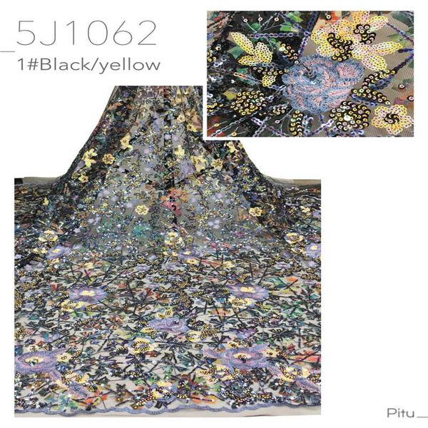 

5yards embroidery lace fabric jianxi.c-122520 african tulle mesh lace for sawing dress, Black;white