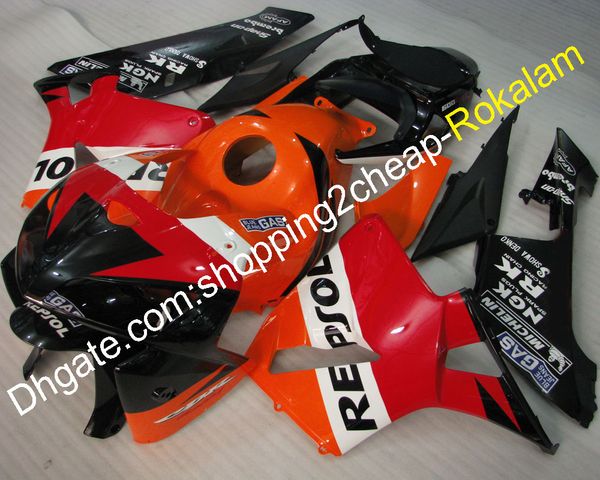 Acessórios para motos populares para Honda CBR600RR F5 CBR 600 RR 2005 2006 CBR600 600Rr Laranja Vermelha Preto Preto Fairing (moldagem por injeção)