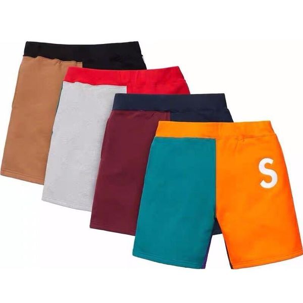 

2020 19ss box logo colorblocked sweatshort color matching shorts street skateboard hip hop fashion casual outdoor shorts pants hfymkz159, White;black