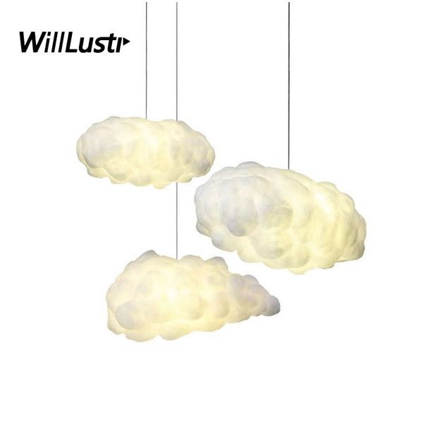 

creative cloud pendant lamp pvc cotton suspension light l living room dining table kid room kindergarten store mall lighting